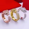 Anéis de banda Anéis de grife Anel de amor Anel de diamante pavimentado Anel de casamento de prata feminino/masculino Jóias de luxo titânio aço J230612