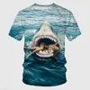 Sweats à capuche pour hommes Sweats Graphic Tee T-shirt pour hommes avec requin pour hommes Vêtements Graphic 3D Full Print Summer Tops Short Sleeve Fashion Casual Tee Shirts