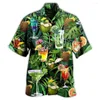 Mäns avslappnade skjortor 3D öltryck skjorta för män mode hawaiian mäns överdimensionerade andningsbara vänd ner toppar streetwear manliga kläder