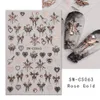 Floaty vlinder Nail Stickers Goud zilverachtige blocking love grote vlinder fee nagel Transfer Decals