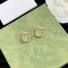 Retro Diamond Designer Stud örhängen Kvinnor bokstav guld charm studs smycken med presentförpackning Alla hjärtans julfödelsedag