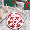 Esteiras de mesa 12 pçs porta-copos de floco de neve de feltro de natal mesa de jantar