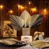 Fleurs décoratives 3/5 pièces feuilles de palmier coupées séchées naturelles décor sec Boho tropical pour la maison cuisine mariage