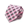 Bow Ties Wedding Pink Plaid Necktie Silk Tie Skinny 7.5cm Floral High Fashion Paislty Set Neckties Mens Classic