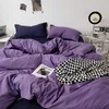 Sängkläder sätter Solstice Home Pure Color Purple Blue Kid Boy Child Girl Bedding Cover Set Twin Queen King Bed Sheet Case Däcke Cover Z0612