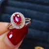 Anillos de racimo, anillo de rubí Natural y Real de alta calidad, compromiso de boda de piedras preciosas para mujeres, regalo de joyería fina al por mayor