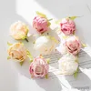 Dried Flowers 10Pcs Silk Tea Roses Head Wedding Decorative Wreaths Christmas Decorations for Home Diy Gift Fake Plants Artificial