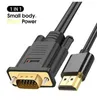 HDMI к VGA кабельные видео кабели с золотыми высокой скоростью 1080p 3D кабель для HDTV 1080p HD Splitter Projector Projector Monitor HD-15 Самка мужская линия 1M 1,5 м 2 м 3 м