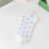 Women Socks Spring Thin White Women's Cotton Shallow Mesh Lace Small Flowers Cute Japanese Boat