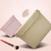 Storage Bags Makeup Brush Bag Cosmetic Solid Color Magnetic Closure Phone Mirror Tool