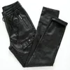 Pants Mens black leather pants mens tights pants faux leather pu sexy motorcycle skinny trousers 2836 AYG180