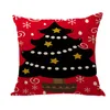 Pillow Cross-border Red Christmas Cover Home Fabric Square Backrest Lunch Break Linen Wholesale.