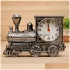 Zegary stolika biurka Vintage Retro Train Clock Decor 3 Kolory Kreatywny kwarc Prezenta