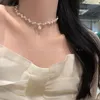 Choker Kpop Fashion Pearl Necklace for Women 2023 Statement Golden Chokersかわいいネックレス