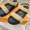 2023 Poolkudde Mules Women Sandals Sunset Flat Comfort Mules Men Womens Shoes Padded Front Strap Trapers Fashionable Slides Storlek 35-42