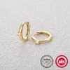 Hoop Earrings AIDE 2mm Moissanite For Women Lab Diamond Simple Design Roud Earring Sparkly S925 Sterling Silver Fine Jewelry