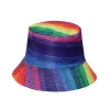 Rainbow Bucket Hat LGBT Pride Fisherman Cap Outdoor Bench Ochrona przeciwsłoneczna Kapelusz dla unisex mężczyzn kobiet i0612