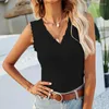 Women's T Shirts Summer Sleeveless Knitwear Lace T-Shirt Fashion Women 2023 Slim Solid Tees Office Lady Tank Top Casual Knitted Tshirts