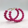 Hoop Earrings Acrylic Fashion Circle Shape Earring Romantic Rosy Red Color Women Designer Party Jewelry