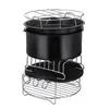 Fryers 12pcs Hava Fritöz Aksesuarları 9 inç Pizza Plaka Grill Pot Mutfak Pişirme Aracı Parti için Tüm Airfryer 4.28QT