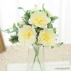 Dried Flowers Summer Artificial Spring Camellia Family Dining Table Plant Wedding Bride Holding Bouquet Party Scene Silk Decoration