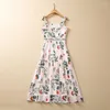 Casual Dresses European and American Women's Clothes 2023 Spring Sling Sleeveless Parrot Print Fashion Dress XXL