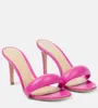 Сексуальные сандалии-тапочки gianvitoRossi Bijoux 85 мм, кожаные шлепанцы на каблуке из телячьей кожи, летние дизайнерские туфли без шнуровки для женщин, туфли-лодочки для свадебного платья на высоком каблуке с коробкой 35-43