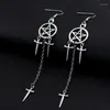 Dangle Oorbellen 1 paar Dames Druppel Oorbel Vijfpuntige Ster Hanger Heilig Zwart Zwaard Gothic Sieraden Voor Dames Tieners Meisjes