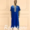 Abbigliamento etnico 1 pezzo lucido maniche corte musulmano Jubba Thobe uomo Pakistan Djellaba lusso saudita Abaya marocchino tessitura vestaglia Eid/Ramadan