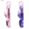 Dual Motor Rabbit Vibrators 12 Speed ​​Vibration and 360Rotation G Spot Dildo Vibrator Clitoris Anal Massager Adult Sex For Women L230518