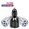 5 Port Car Mobile Phone Charger USB LED Fast Charger لـ iPhone 13