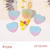 NAK ART DECORATIES 5PCS Japanse schattige gradiënt Gummy Jelly hartvormige nagels Charms 3D Candy Rhinestones accessoires