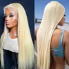 613 Honey Blonde Lace Front Wig Pré Depenado Brasileiro Osso Reto 13x4 Lace Front Perucas de Cabelo Humano Lace Frontal Perucas Para Mulheres