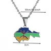Pendant Necklaces Africa Country Berbers Map Flag African Stainless Steel Jewelry For Women