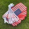 6M 20pieces/set 14cmx21cm American Flag String America USA Bunting Banner small US string flags