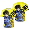 Camisetas masculinas Blue Lock Anime Woman Chigiri Hyoma Nagi Seishiro Cartoon Print Manga Curta Feminina Roupas de Cosplay Finas de Verão