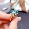 Trouwringen Hoge kwaliteit Dames Eeuwige Ring Inlay Hemelsblauw Zirconia Luxe Vrouwen Engagement Jubileum Partij Sieraden