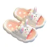 Slipper Summer Children's Slippers Cute Cartoon 3D-Rabbit Slippers Breathable Non-slip Home Bathroom Soft Slipper Kids for girls 230612