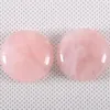 Perles 25 MM 30 MM Rond Cabochon Pierre Naturelle Cristal Rose Quartz Pas Percé Trou Perle Pour Femmes Hommes DIY Bijoux Fabrication Anneau 2 Pcs/Lot