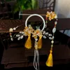 Hair Clips Vintage Hanfu Stick Chinese Classic Crystal Bead Hairpins Flowers With Tassel Headwear Wedding Accessories
