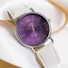 Horloges quartz horloge dames eenvoudig en modieus meerkleurige wijzerplaat holle wijzer waterdicht elegant leer