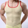 Mannen Tank Tops Zomer Mode Transparant See Through Mesh Patchwork Hemdje Heren 2023 Streetwear Partywear Sexy Nachtclub Vest