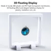 Pochettes à bijoux Boîte en plastique carrée / rectangulaire Supports transparents Noir Blanc Cadre photo 3D Membrane PE Support de vitrine flottante