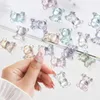 Nail Art Decorations 50pcs Cute Bear Design Decoration 3D Resin Charm Crystal Rhinestones Fashion Professional Mnaicure DIY Accessories