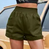 Women's Solid Color Short Trunks Straight Leg Elastic Pocket Skinny Shorts for Women Vacation Holiday Pantalones Cortos 2023 P230606