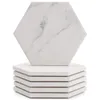 Tovagliette in ceramica assorbente con motivo in marmo con sughero per evitare che i mobili si macchino e trabocchino Set di sei pezzi