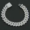 Bracelets De Charme Hip Hop Brillant Cubain Lien Chaîne Bracelets Femmes Hommes Or Couleur Strass Glacé Chaîne Bracelets Glacé Miami Bracelet Z0612