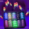 10pcs per pack Fire Flame Nail Vinyls Stickers Holographic Glitter Laser Flames Nails Art Foil Transfer