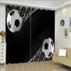 Curtain Boys Football Sports Theme Curtains For Kids Teens Burning Soccer Ball Pattern Decor Window Panels Competitive