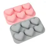 Baking Moulds Valentine 6 Cavities Heart Silicone Soap Mold DIY Love Making Chocolate Candle Gifts Craft Supplies Home Decor